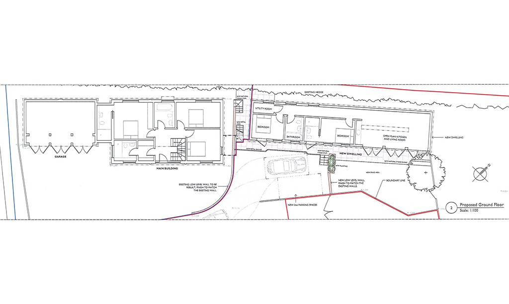 Lot: 35 - STABLES AND LAND WITH PLANNING IN SOUGHT AFTER LOCATION - Proposed Ground Floor Plan